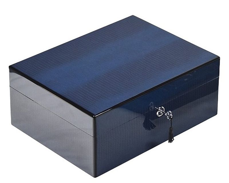 Humidor Lubinski Blauw Lizard - 50 Sigaren
