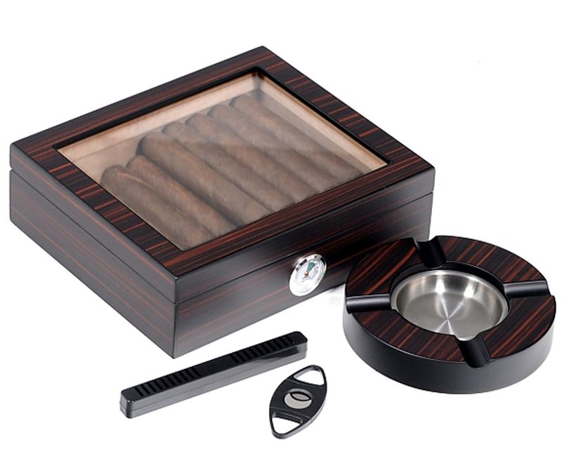 Humidor Lubinski Ebony Glas Set