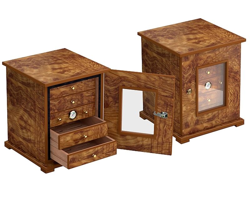 Humidorkast Lubinski 5 Lades Elm Burl
