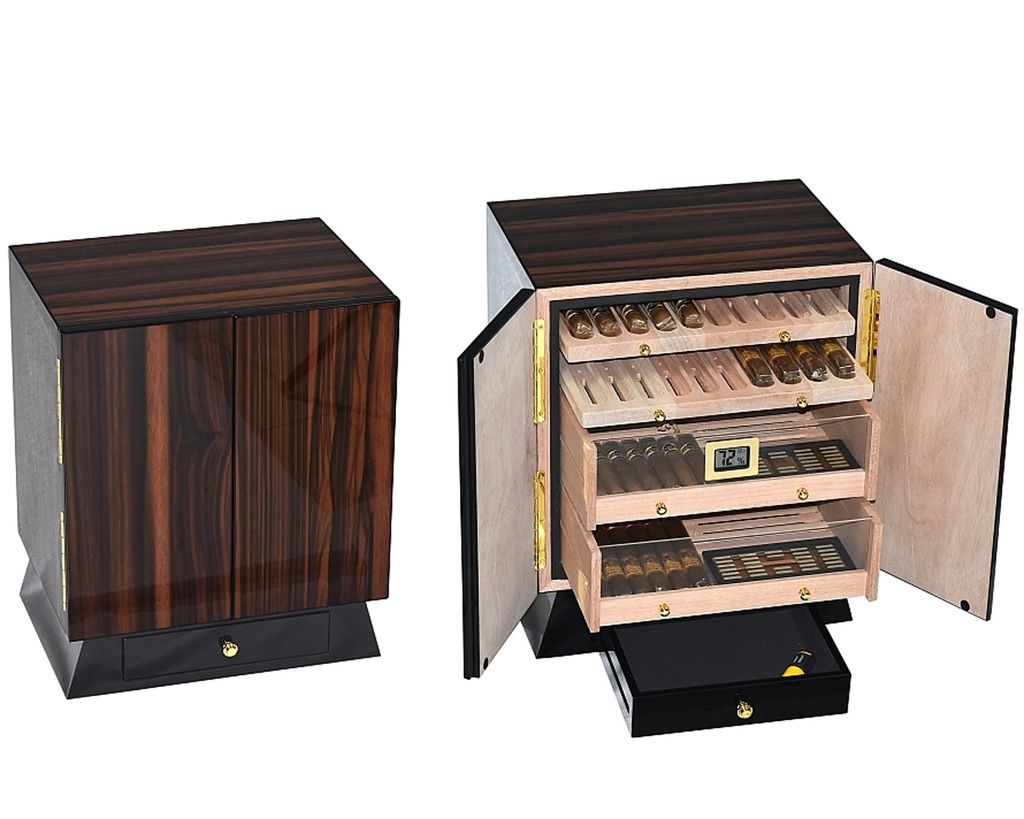 Humidor Lubinski Polished Walnut - 2 Deuren Humidor Lubinski Polished Walnut - 2 Deuren