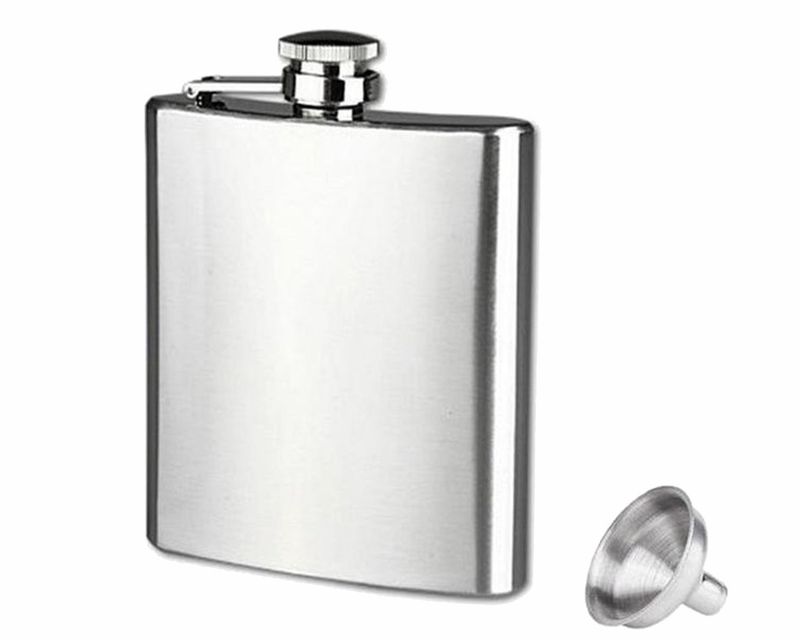 Zakfles Lubinski Polished met Trechter 6oz Zakfles Lubinski Polished met Trechter 6oz