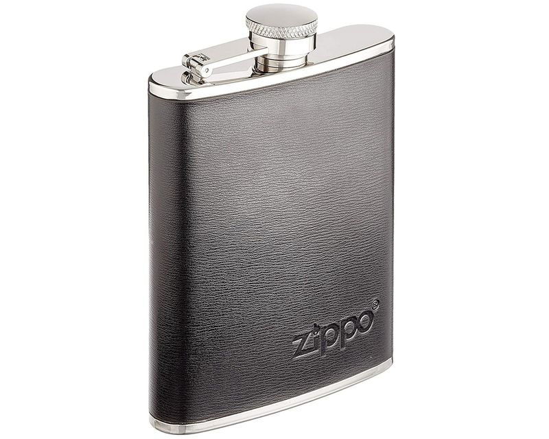 Zippo Hip Flask - Black Leather Zippo Hip Flask - Black Leather
