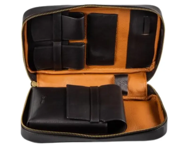Cigar Pouch Passatore Leather Black 5 Pcs Cigar Pouch Passatore Leather Black 5 Pcs
