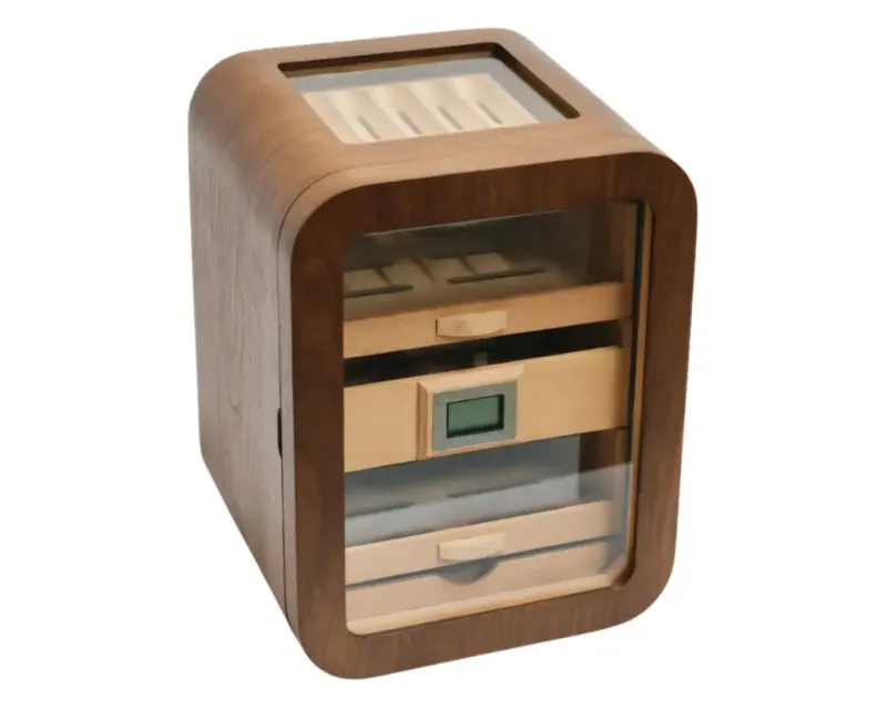 Humidor Arc Walnut Glass - 100 Cigars