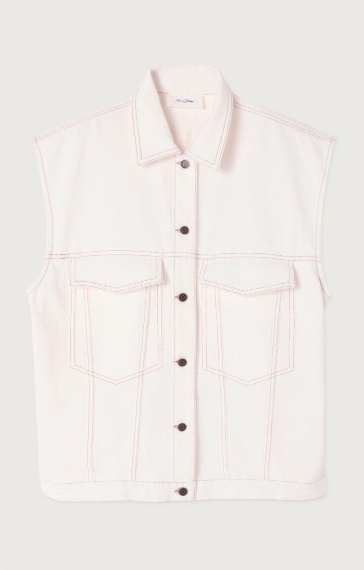 American Vintage ecru mouwloze jas