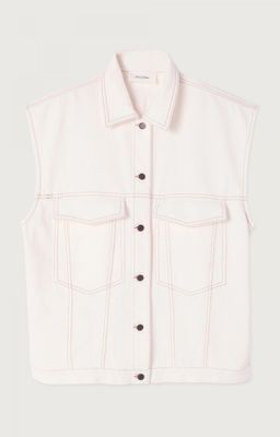 American Vintage ecru mouwloze jas