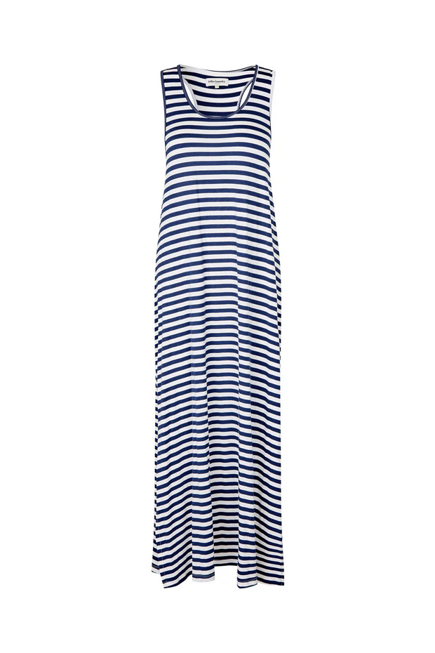 Lollys Laundry maxi dress blauw gestreept