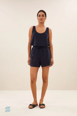 By Bar kid slub singlet midnight