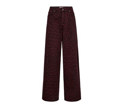 Co&#39; Couture leopard broek winered