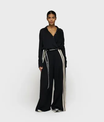 10 DAYS wide pants tape zwart