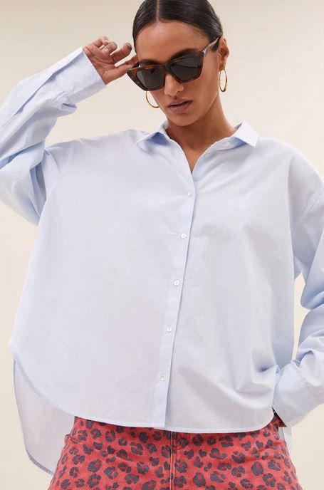 By Bar lichtblauweblouse Flo chambray