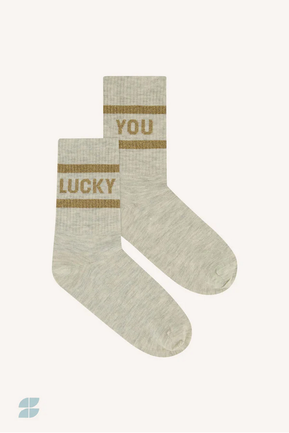 By Bar sparkle grey socks gold