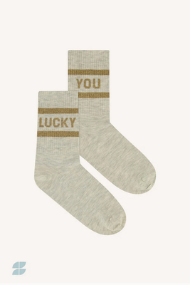 By Bar sparkle grey socks gold