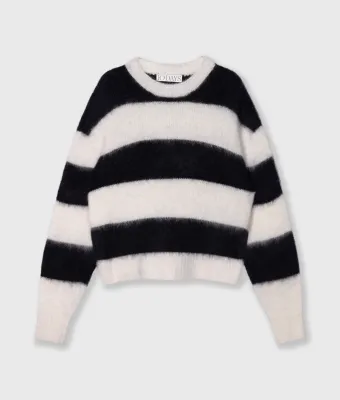 10 Days cropped hairy knit sweater stripes