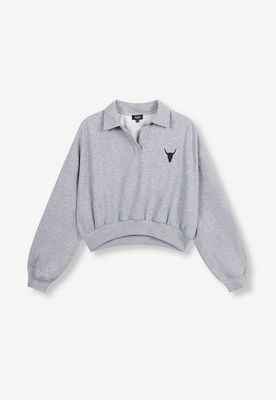 ALIX the label polo sweater cropped grijs