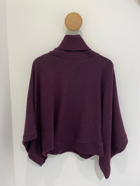 Bo Dome pull rolkraag Laria aubergine