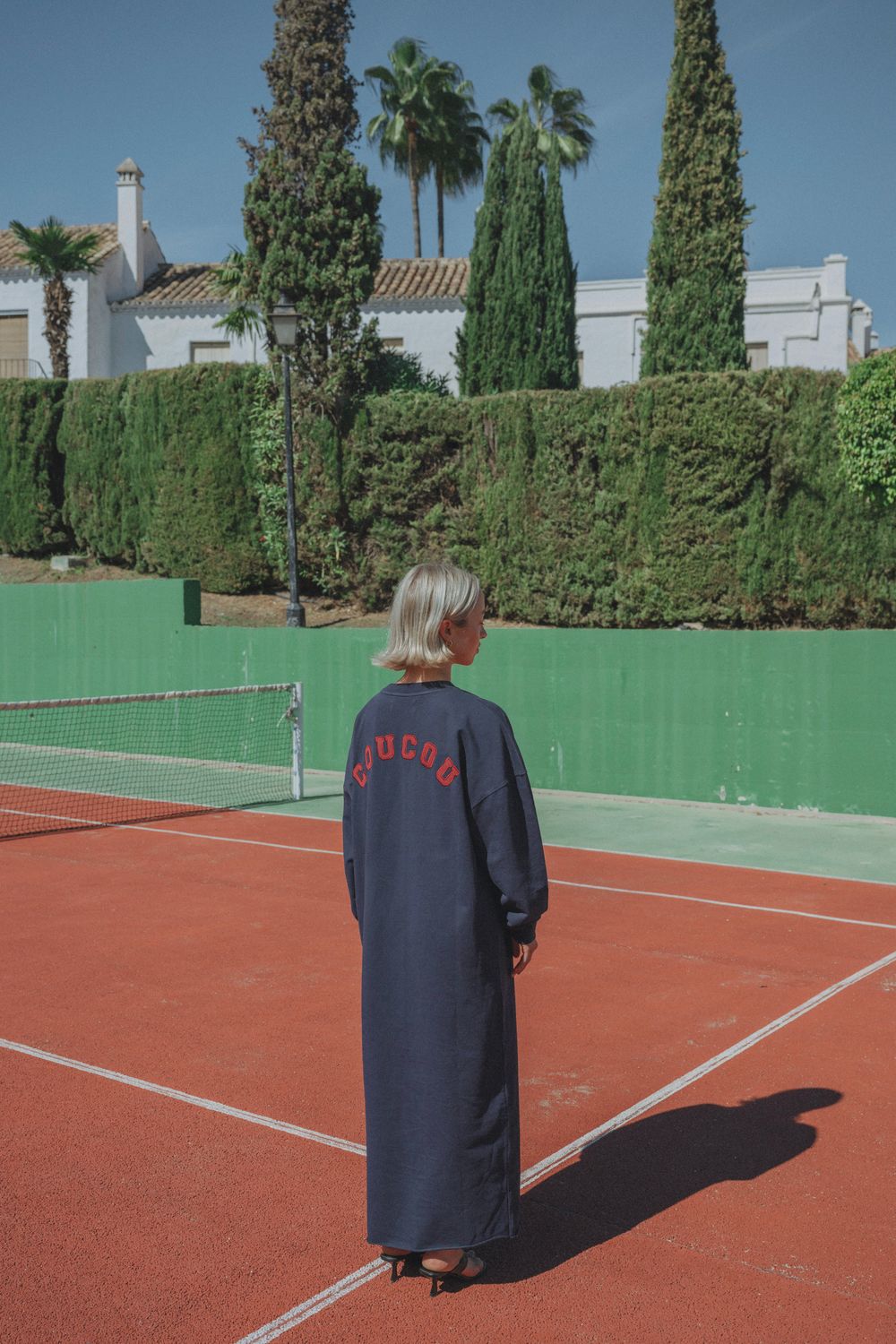 Coucou sweater dress navy bordeaux