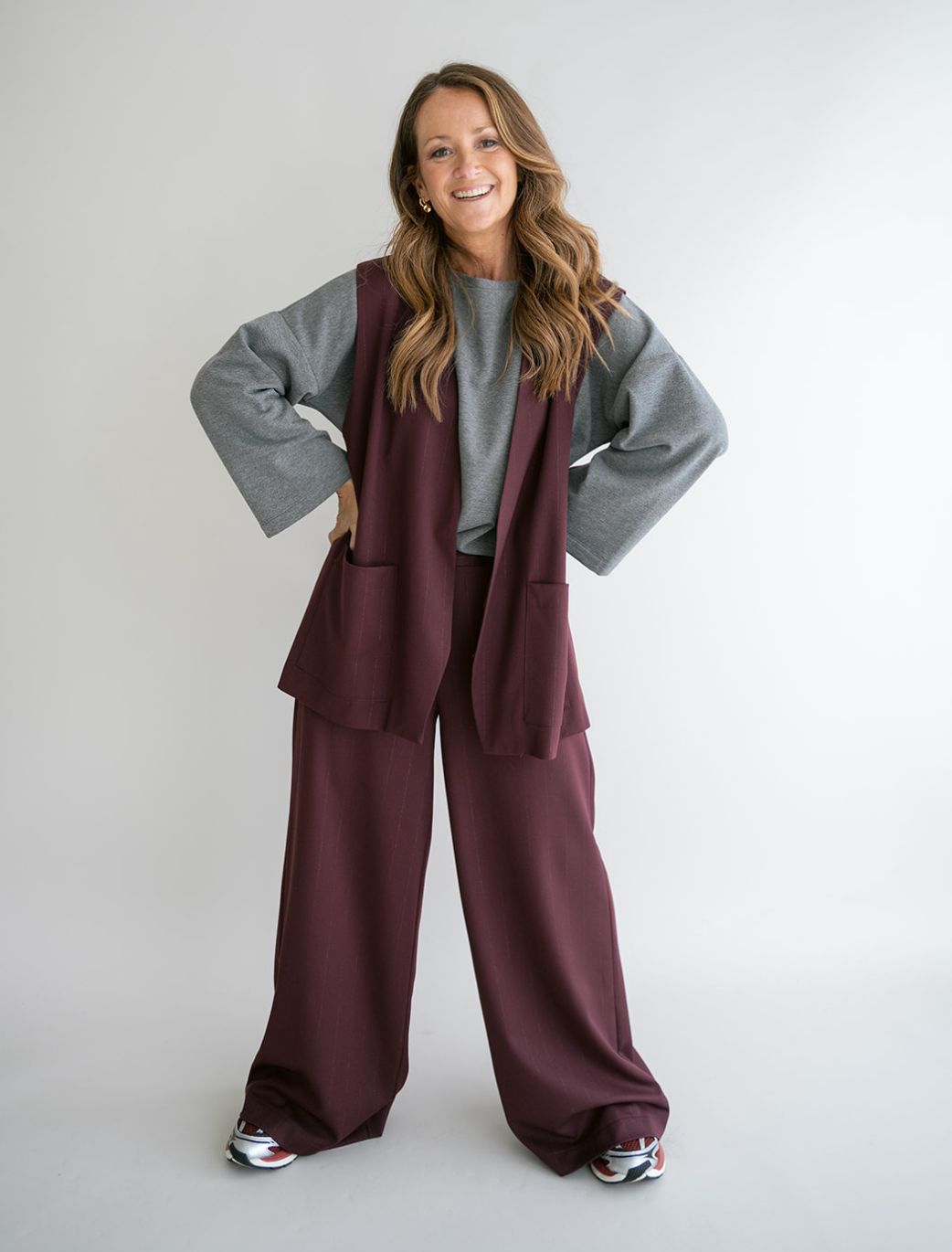 Held Puck gilet lurex bordeaux