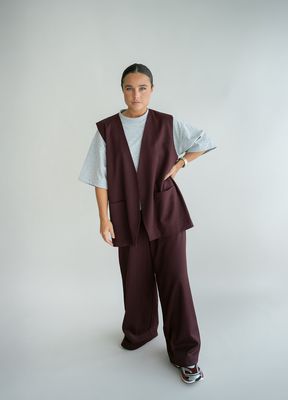 Held broek Sam lurex bordeaux