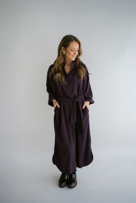 Held jurk Ivy bordeaux check
