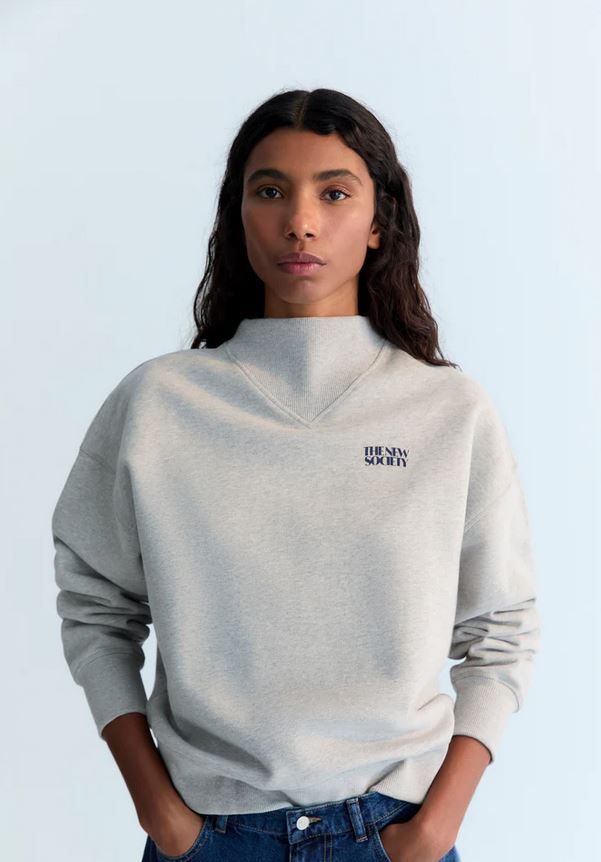 The New Society Lola sweater stellar grey melange