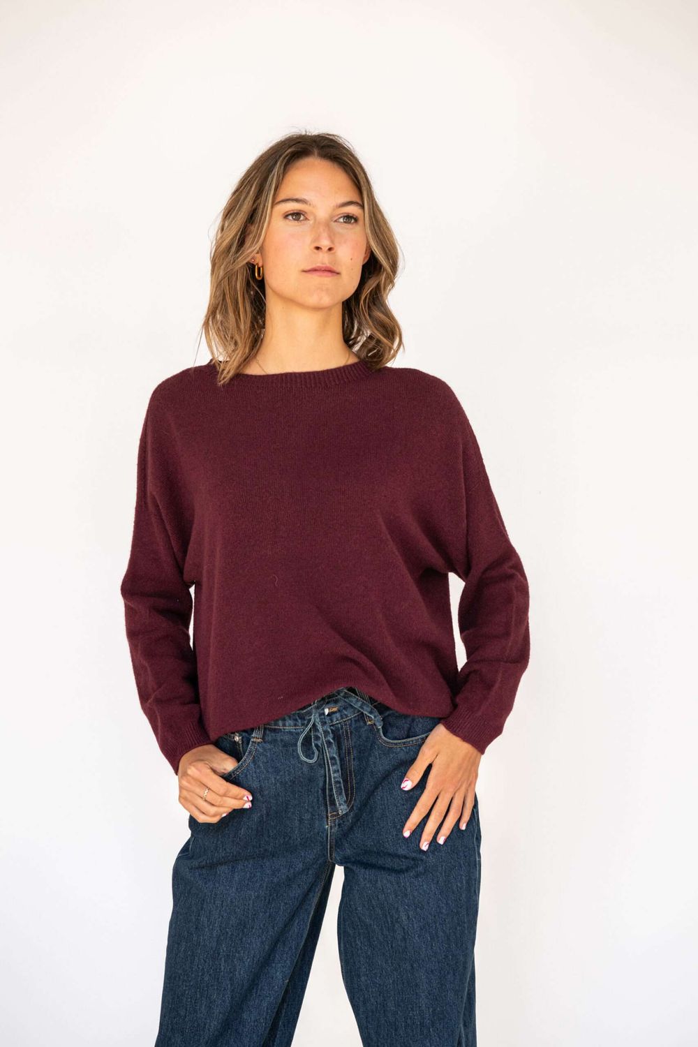 Bonita Avenue pull Bora velvet vino