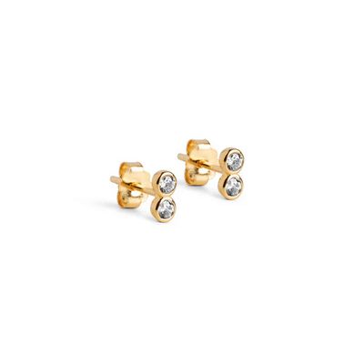Enamel studs twin CZ