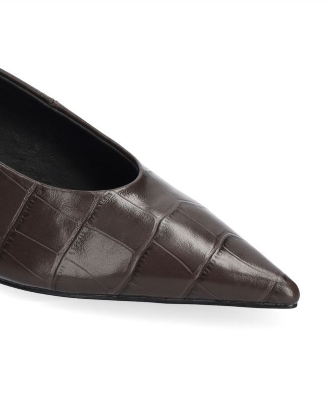 Bibi Lou pump coco effect cow leather marron