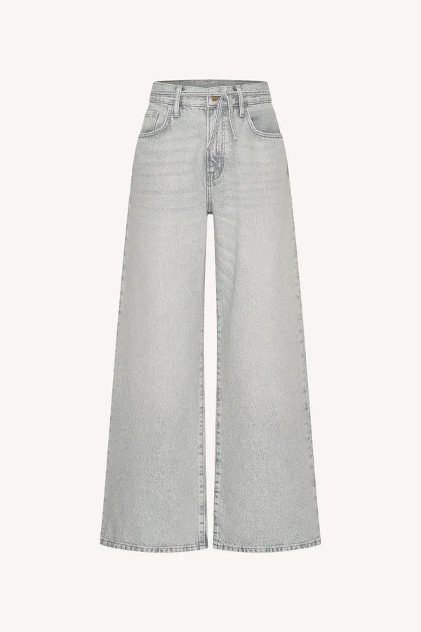 By Bar wijde jeansbroek Lilo light grey