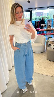 Mos Mosh Dagny pleat jeans light blue