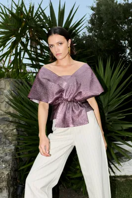 By Bar roze metallic top Simone