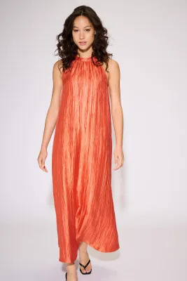 Bo dôme halterjurk Tina burnt orange