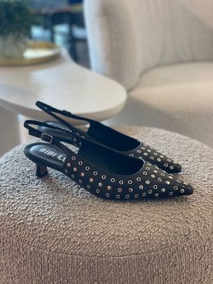 Bibi Lou zwarte slingback met studs