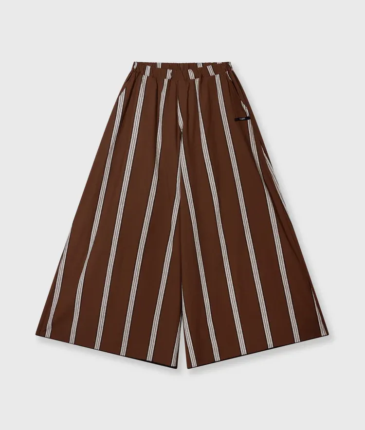 10 Days wide leg pants deep brown stripes