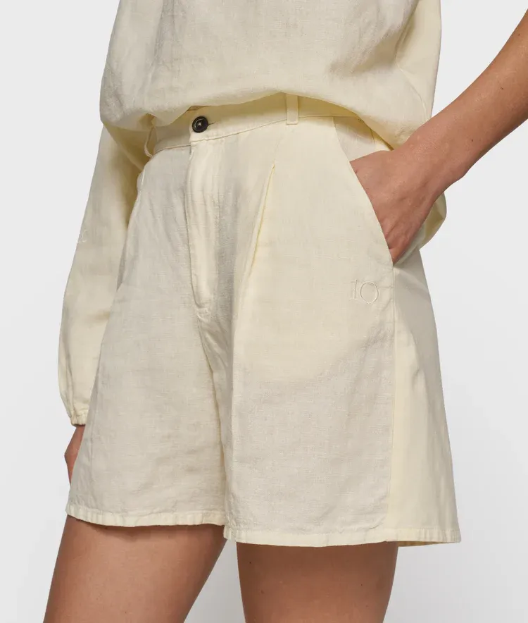 10 Days wide short linen soft vanilla