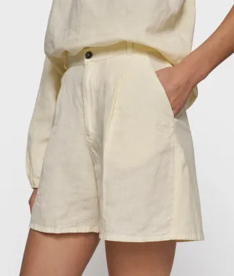 10 Days wide short linen soft vanilla