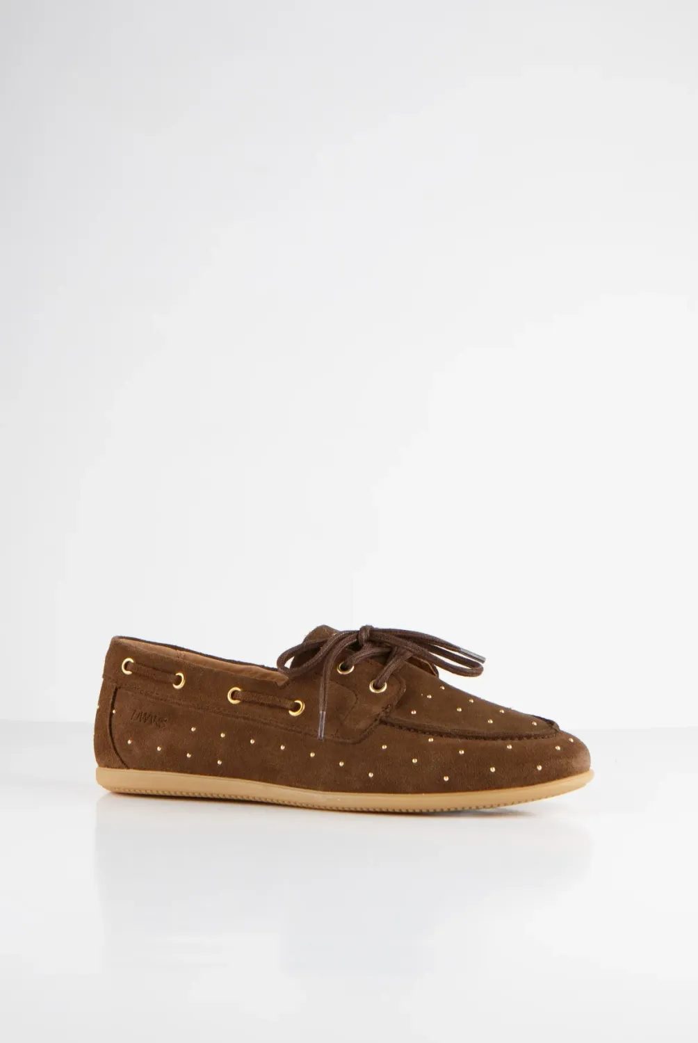 Dwrs Latty small studs dark brown suede