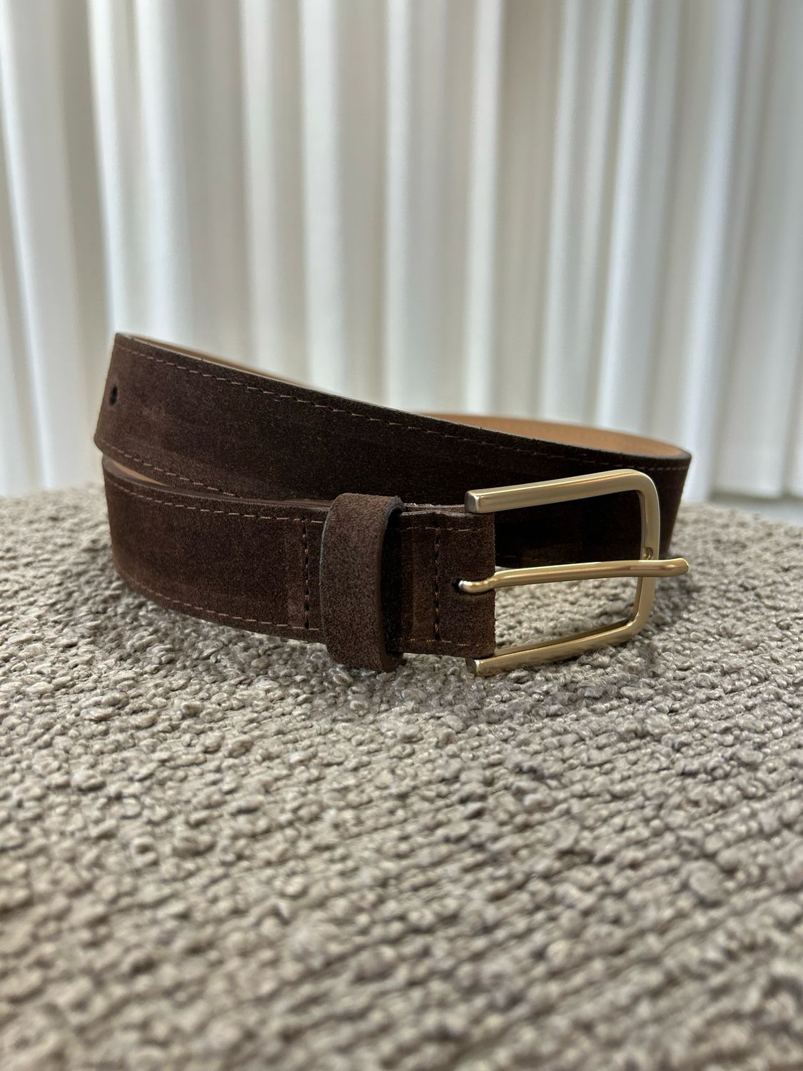 ADL lederen riem dark brown suède