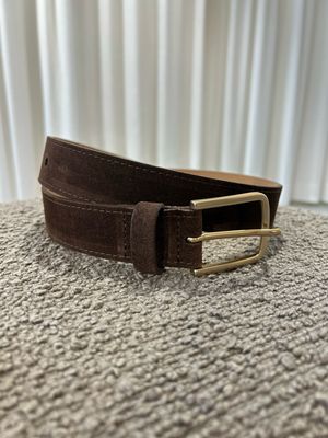 ADL lederen riem dark brown suède
