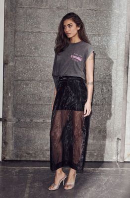 Haute l'amitié transparante zwarte rok