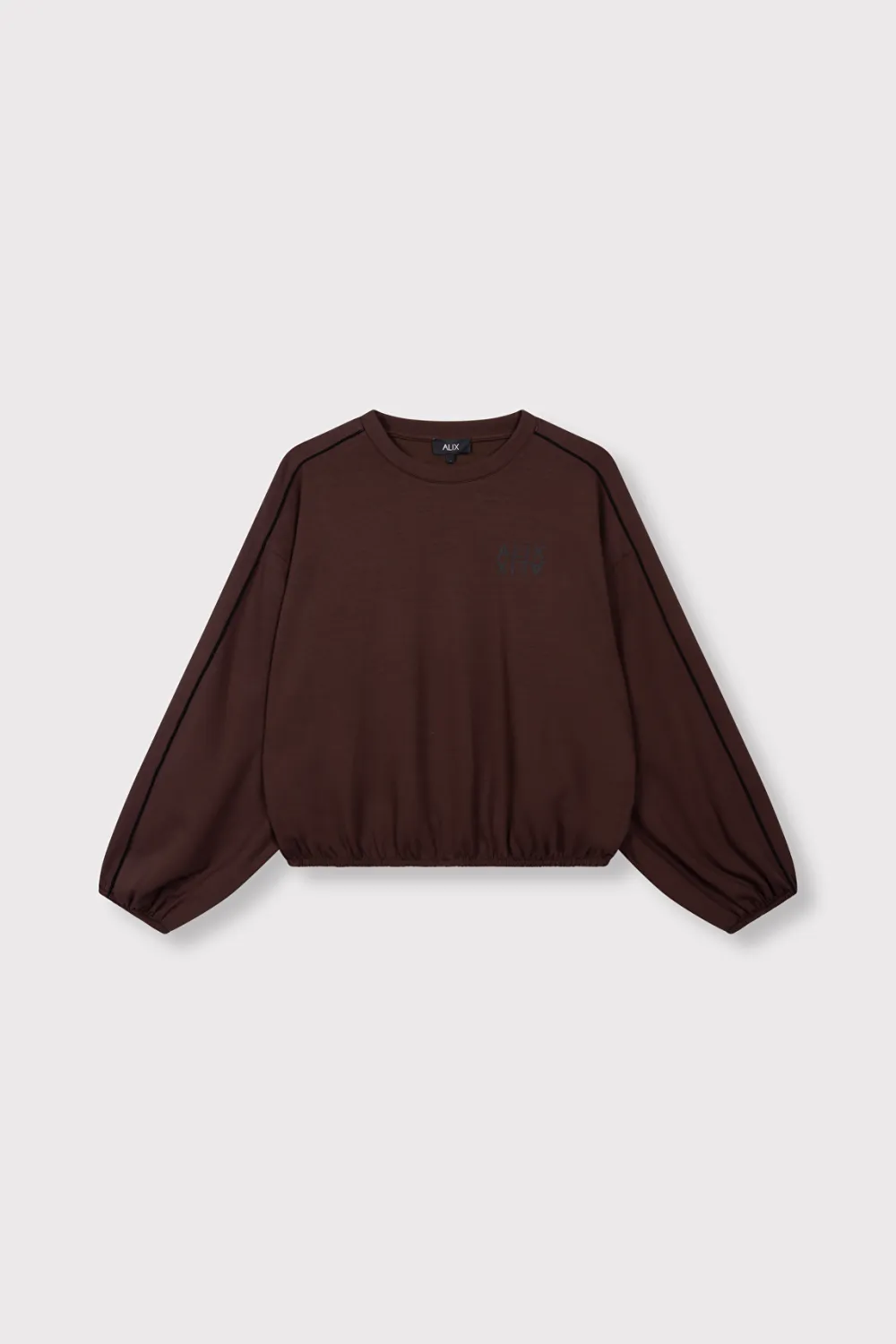 Alix the Lebel piping sweater warm brown