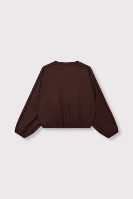 Alix the Lebel piping sweater warm brown