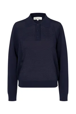 Lollys Laundra poloshirt Opal donkerblauw