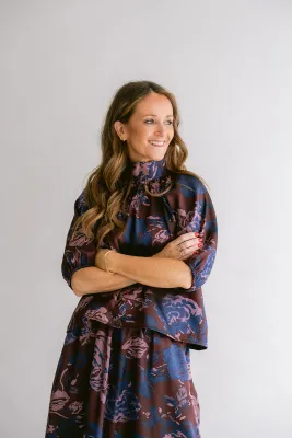 Held blouse Mabel bordeaux flower