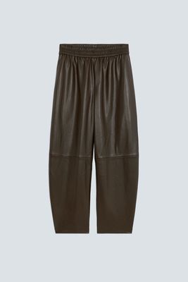 Suncoo just faux leder broek khaki