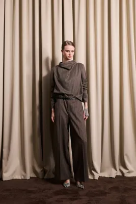 Iben reign tailored structured pants gestreept