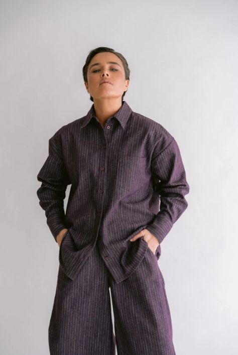 Held Marie blouse gestreept prume