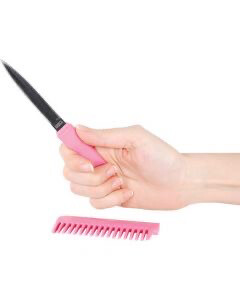 Pink Comb Knife w/Metal Blade