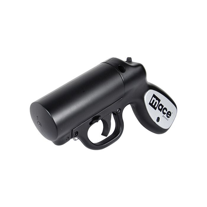 Mace® Pepper Gun Distance Defense Spray with STROBE LED, Matte Black "Old MACE