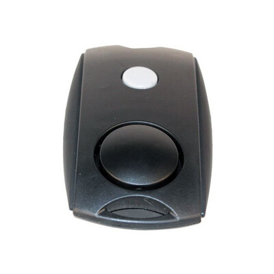 Black Mini Personal Alarm with Keychain, LED flashlight, and Belt Clip
